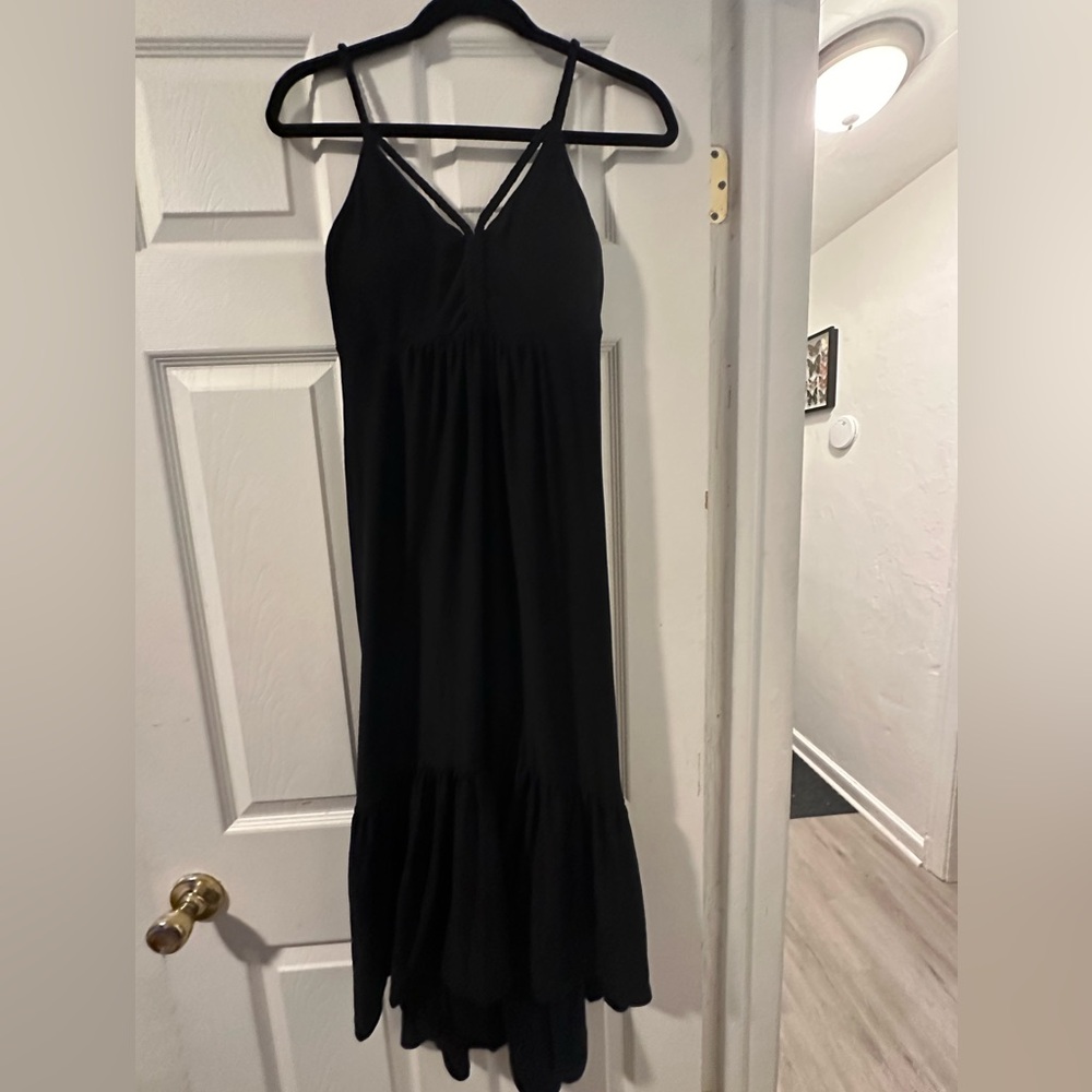 Black dress high low braided detail!